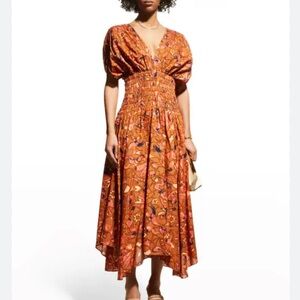 A.L.C. Lucia Cotton Smocked Waist Dress